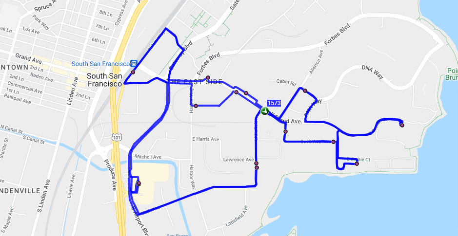 Utah Grand Caltrain shuttle route map
